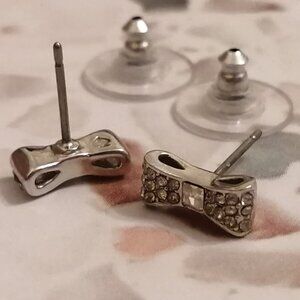 Kate Spade "Ready, Set, Bow" Earrings in Silver